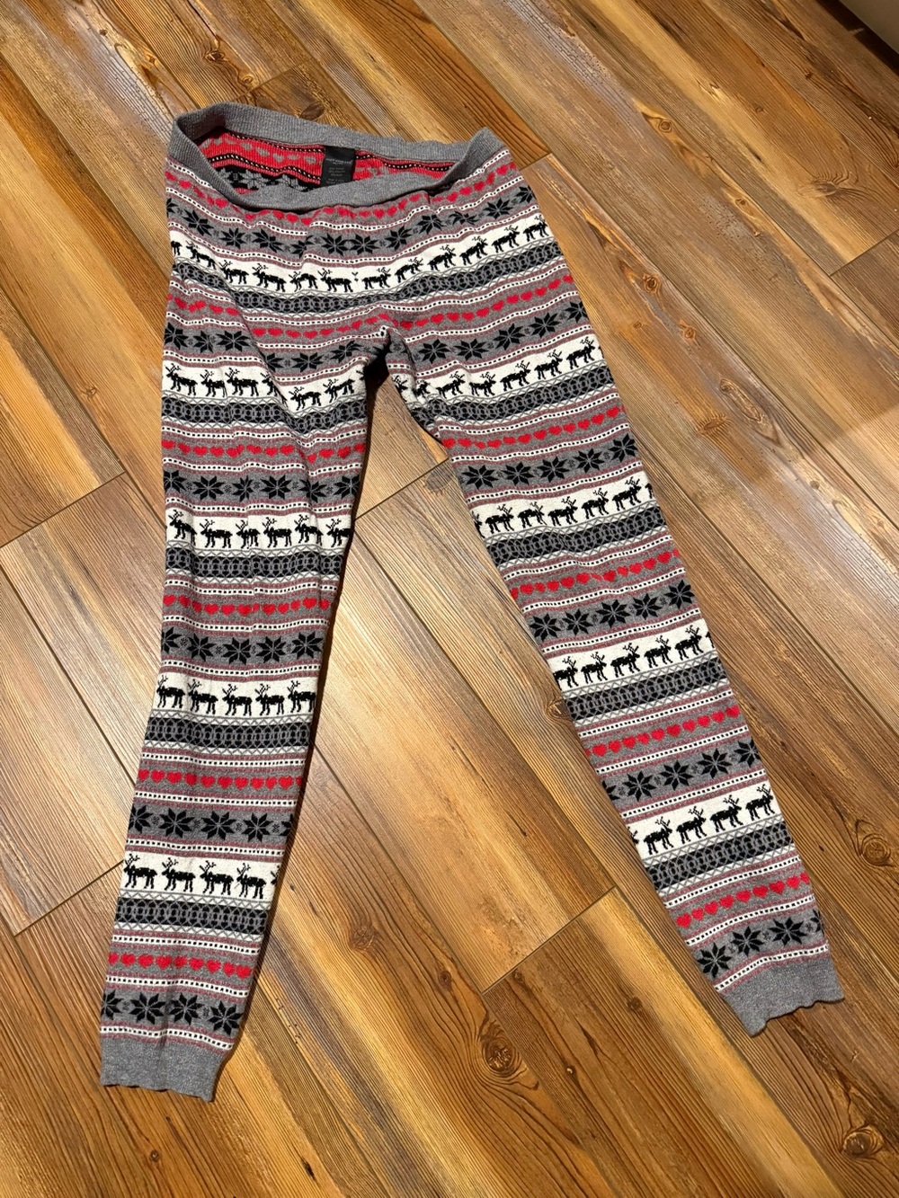 Hot Chillys Knit Leggings - Grey & Red